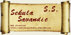 Sekula Savandić vizit kartica